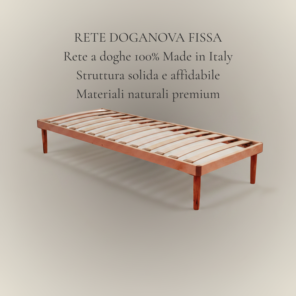 Rete DOGANOVA Fissa - Rete a doghe Made in Italy struttura fissa e materiali naturali premium
