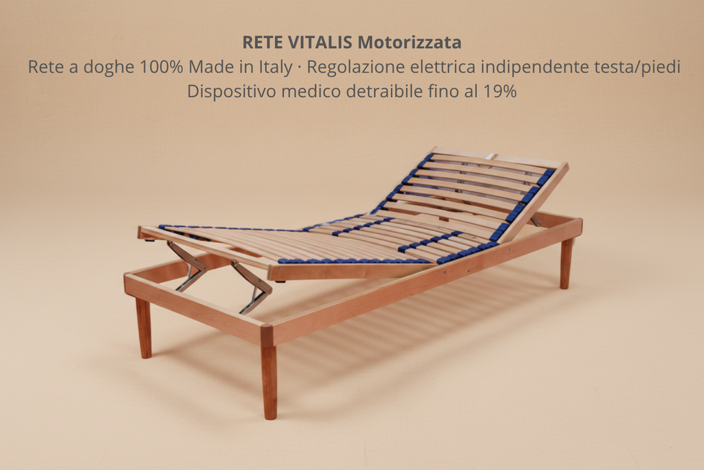 Rete VITALIS Motorizzata - regolazione elettrica indipendente testa/piedi Made in Italy detraibile