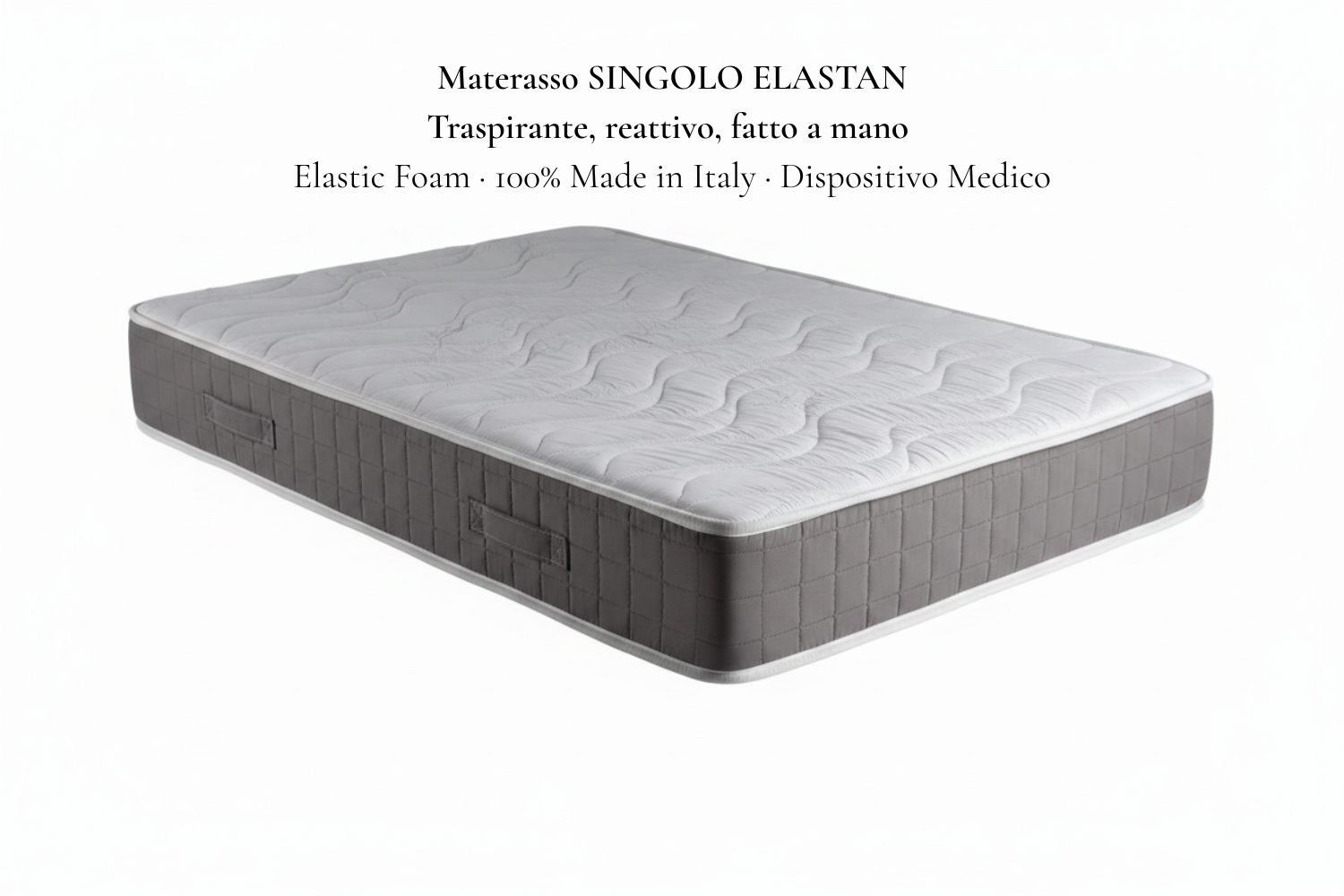 Materasso singolo Elastan Traspirante, reattivo, fatto a mano Elastic FOam 100% Made in Italy. Dispositivo medico