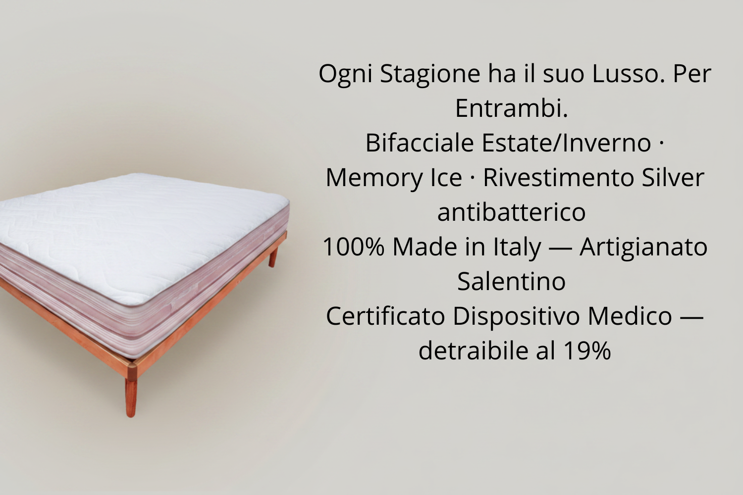 Materasso matrimoniale DORMEO bifacciale Estate/Inverno, Memory Ice, Made in Italy
