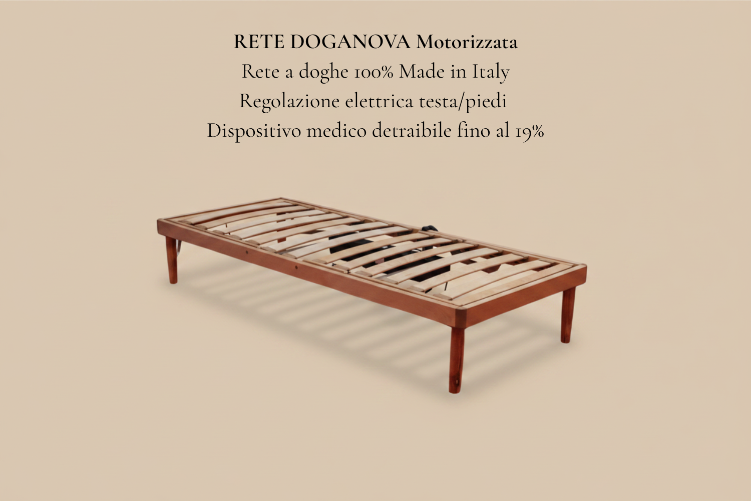 Rete DOGANOVA Motorizzata - regolazione elettrica testa/piedi Made in Italy detraibile fino al 19%