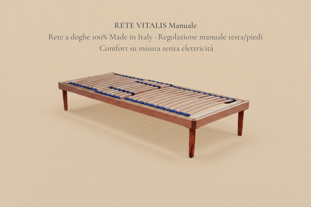 Rete VITALIS Manuale - regolazione manuale testa/piedi Made in Italy materiali naturali premium