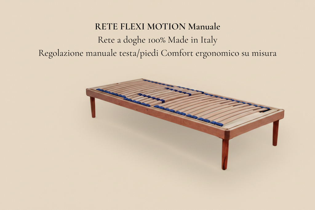Rete FLEXI MOTION Manuale - regolazione manuale testa/piedi Made in Italy materiali naturali premium
