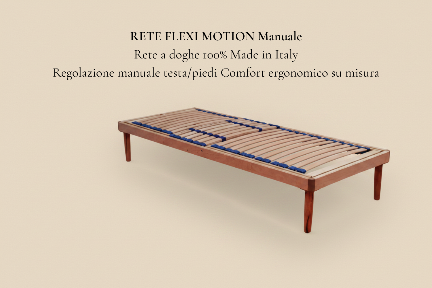 Rete FLEXI MOTION Manuale - regolazione manuale testa/piedi Made in Italy materiali naturali premium