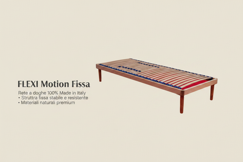 Rete FLEXI Motion Fissa - Rete a doghe Made in Italy struttura fissa e materiali naturali premium