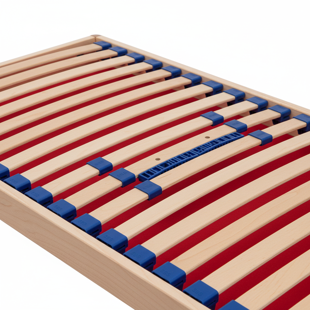 Dettaglio doghe in faggio curvate a vapore - Rete FLEXI Motion Fissa Made in Italy