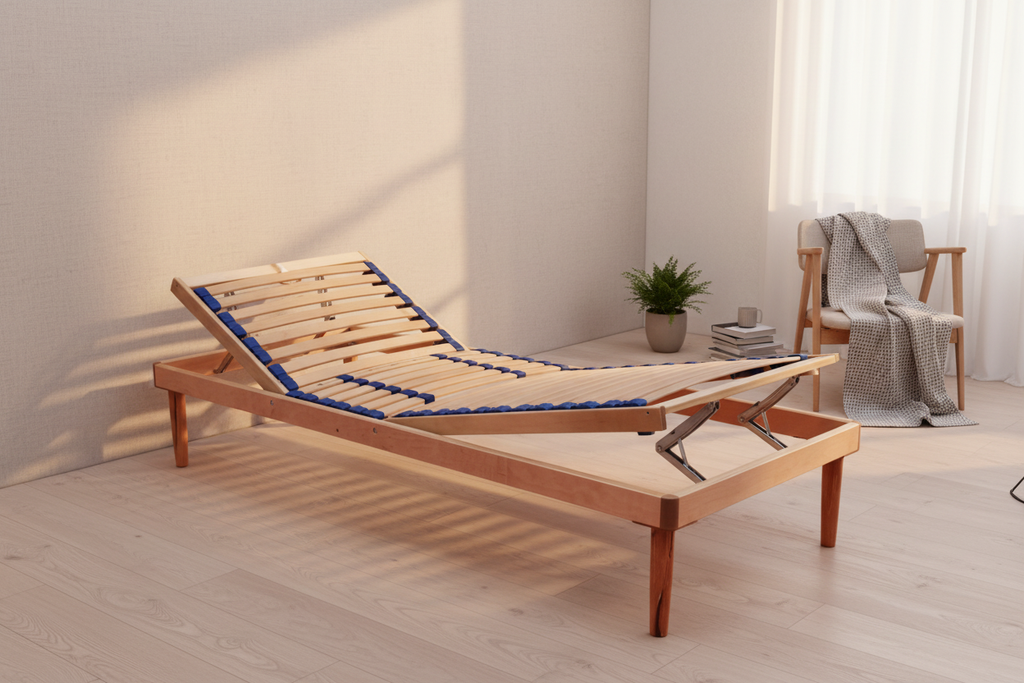 Rete VITALIS Manuale in posizione reclinata in camera da letto elegante - comfort ortopedico premium